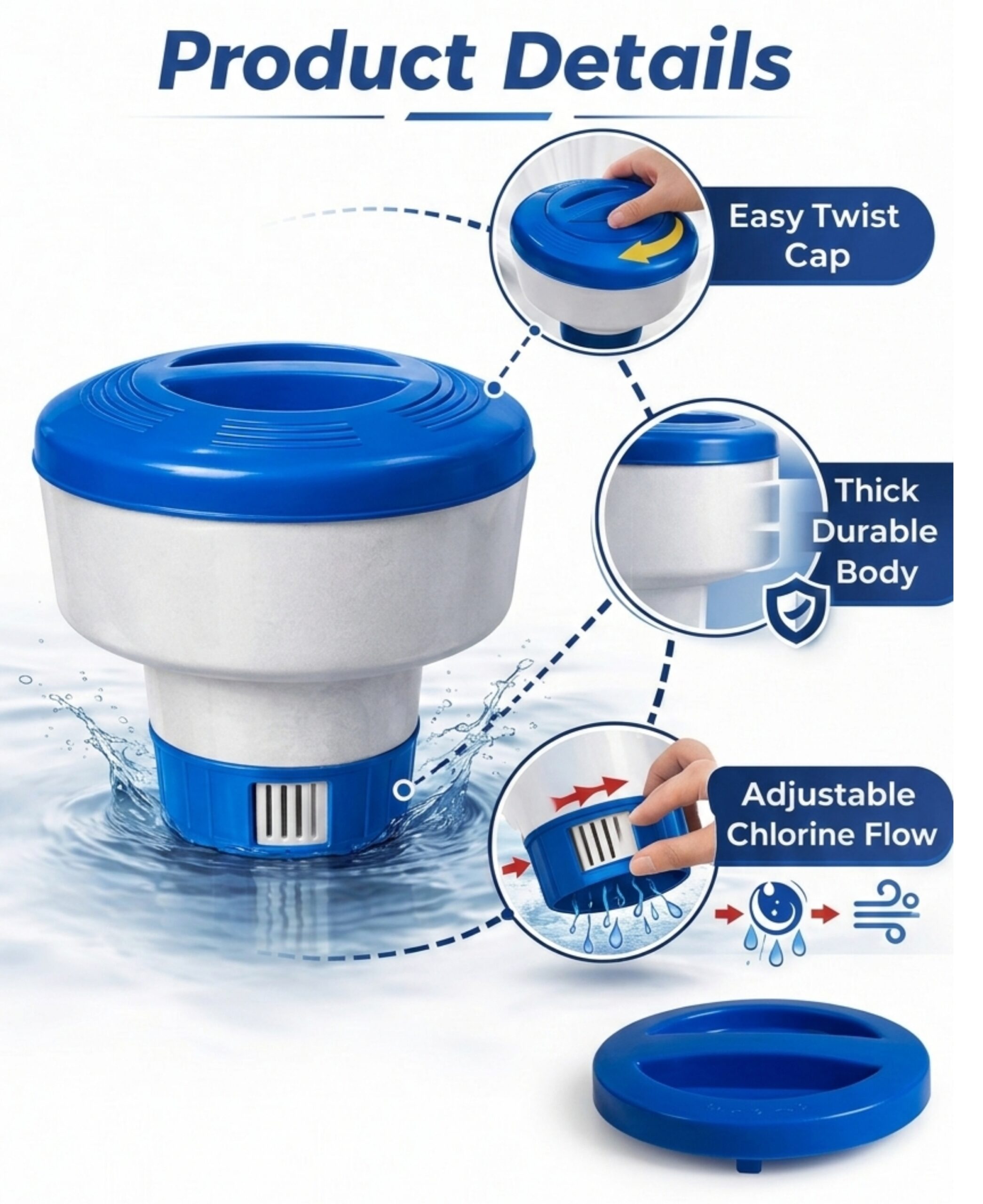 Floating chlorine tablet dispenser